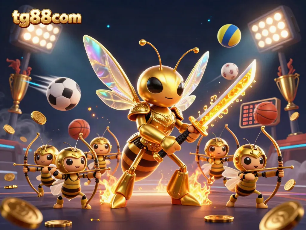 Witness tg88com's exhilarating world of thrill and excitement in this dynamic 3D illustration showcasing gaming action.