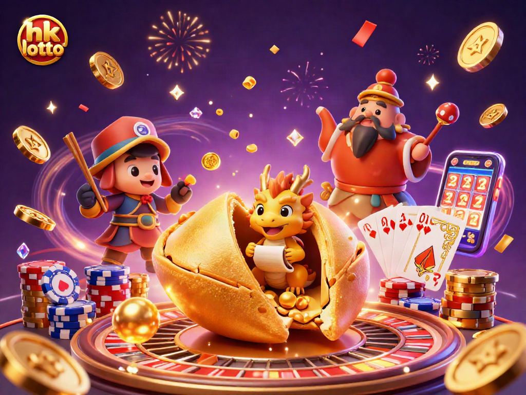 Experience the excitement of hk lotto with this vibrant casino-themed 3D illustration.