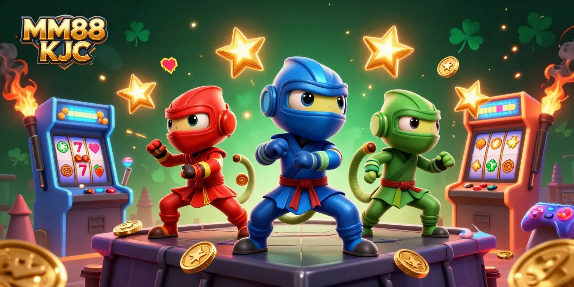 Engage with MM88 KJC through vibrant casino-themed ninja action packed with slot reels and arcade elements.
