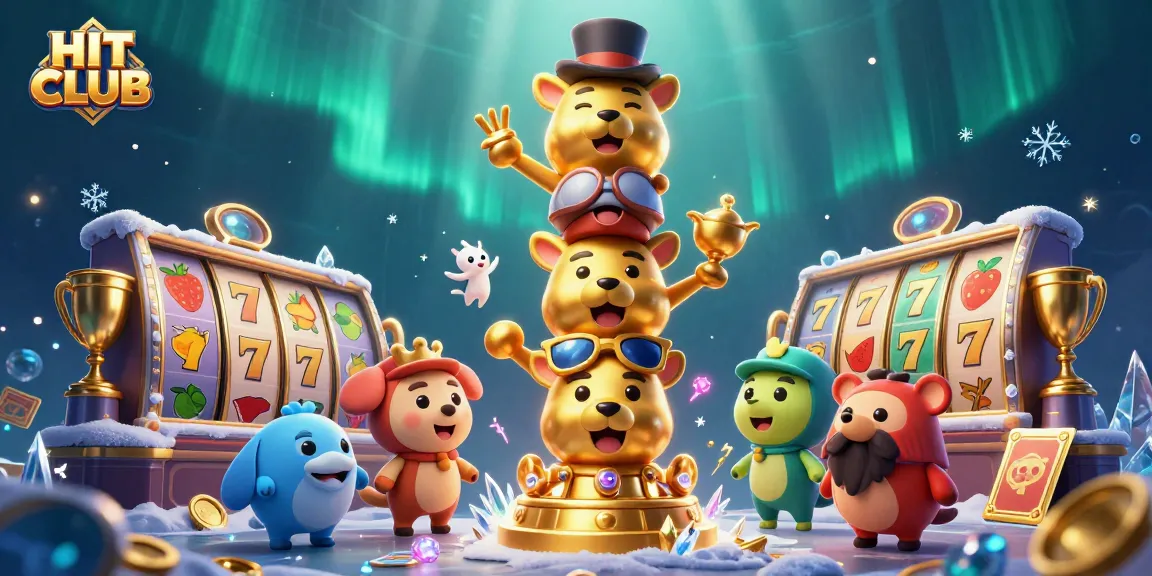 Engage with HIT CLUB's vibrant gaming community through dynamic slot elements and immersive 3D visuals.