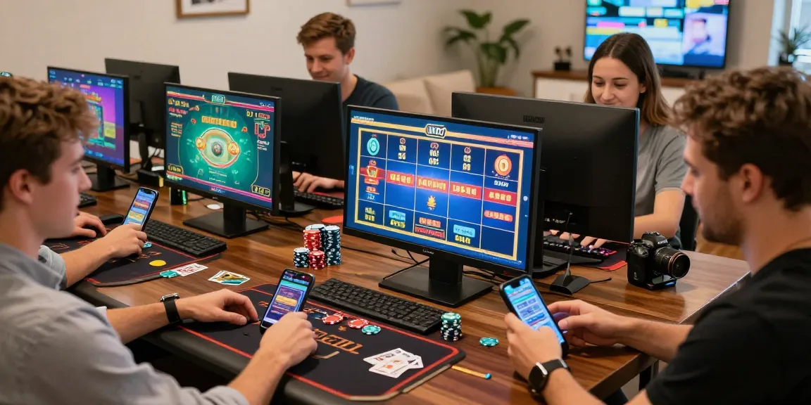 Crownwoods.org.uk features players enjoying engaging online gaming experiences at credit card casinos in dynamic home settings.