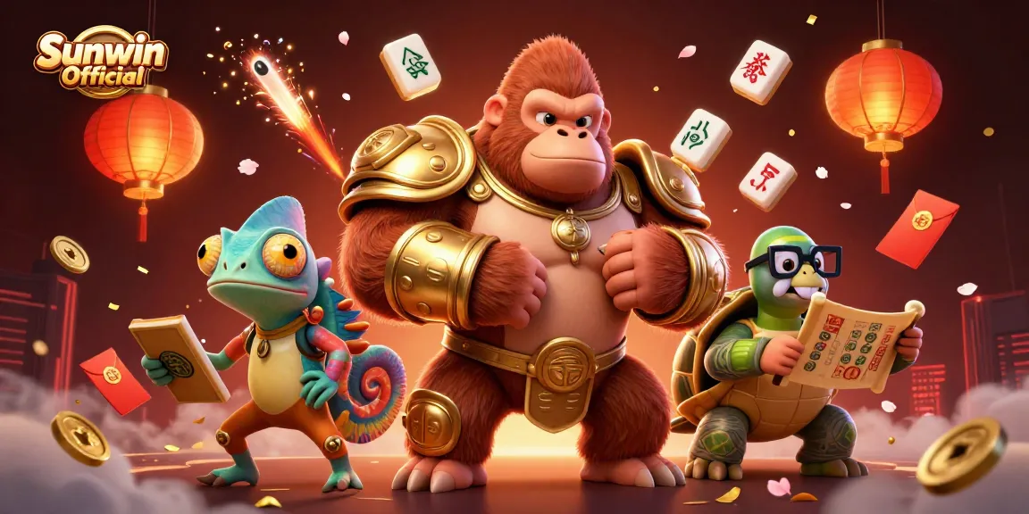 Immerse in the vibrant world of Sunwin Official, where the golden gorilla king and his companions celebrate the thrill of winning!