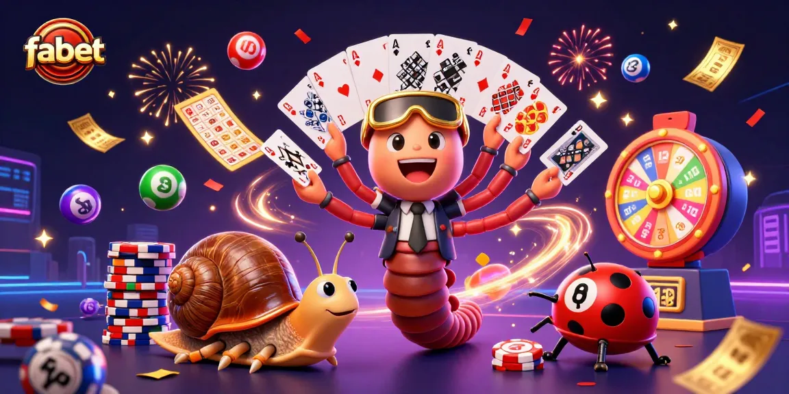 Experience fabet excitement with colorful characters and vibrant casino elements in a dynamic scene.