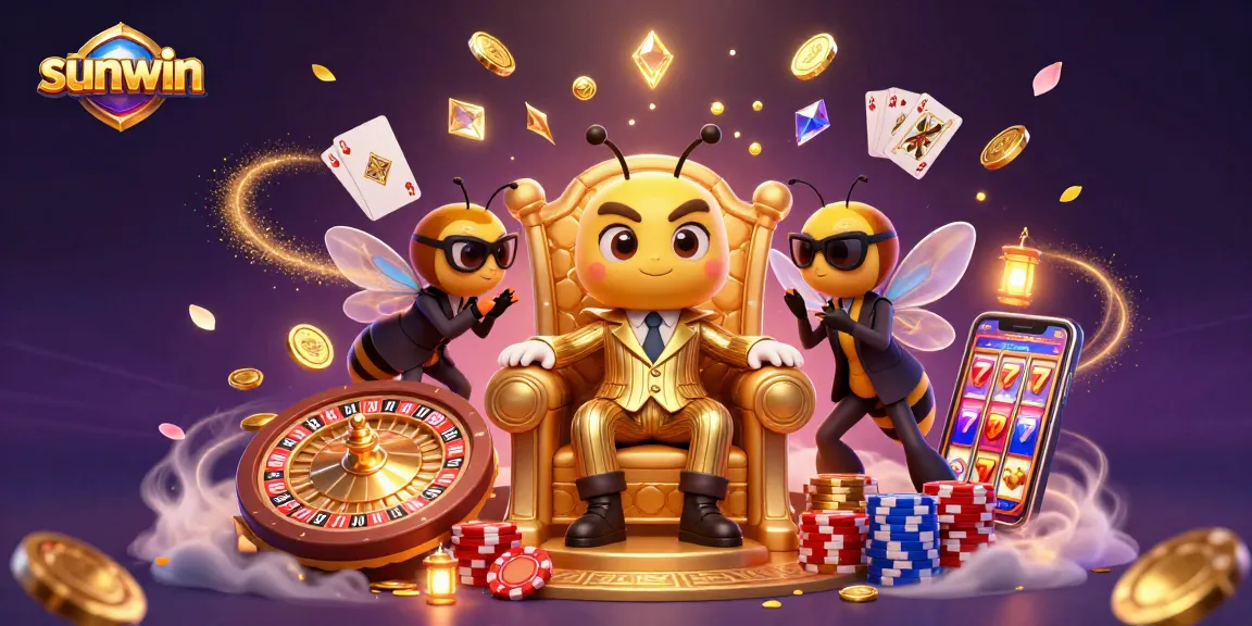 Experience thrilling games with sunwin's lively casino atmosphere featuring a bumblebee mob boss and dazzling elements.