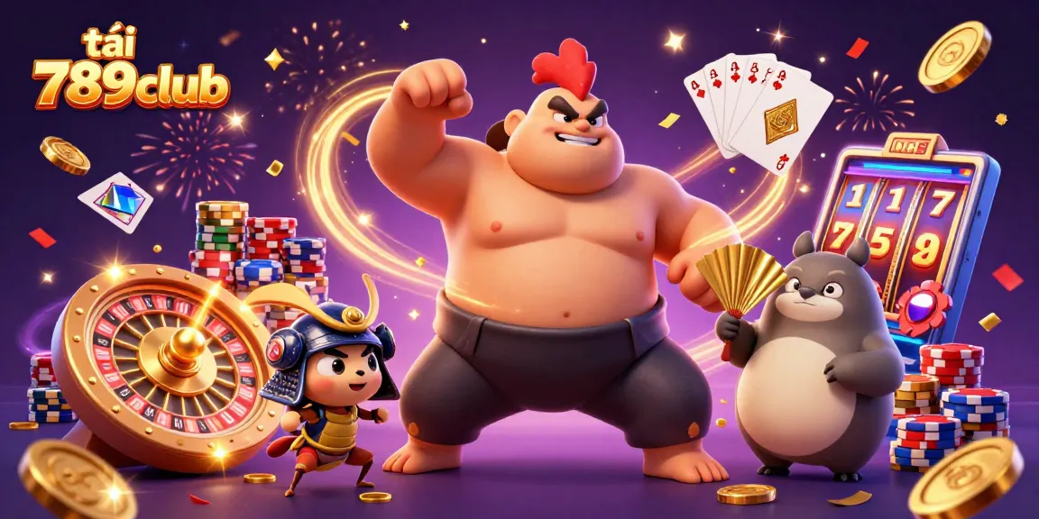 Engage in thrilling gameplay by tải 789club, featuring dynamic casino elements and characters in 3D.